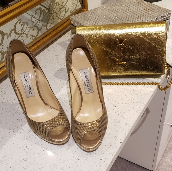 100% Authentic Jimmy Choo Crown Champagne Glitter - Picture 11 of 11